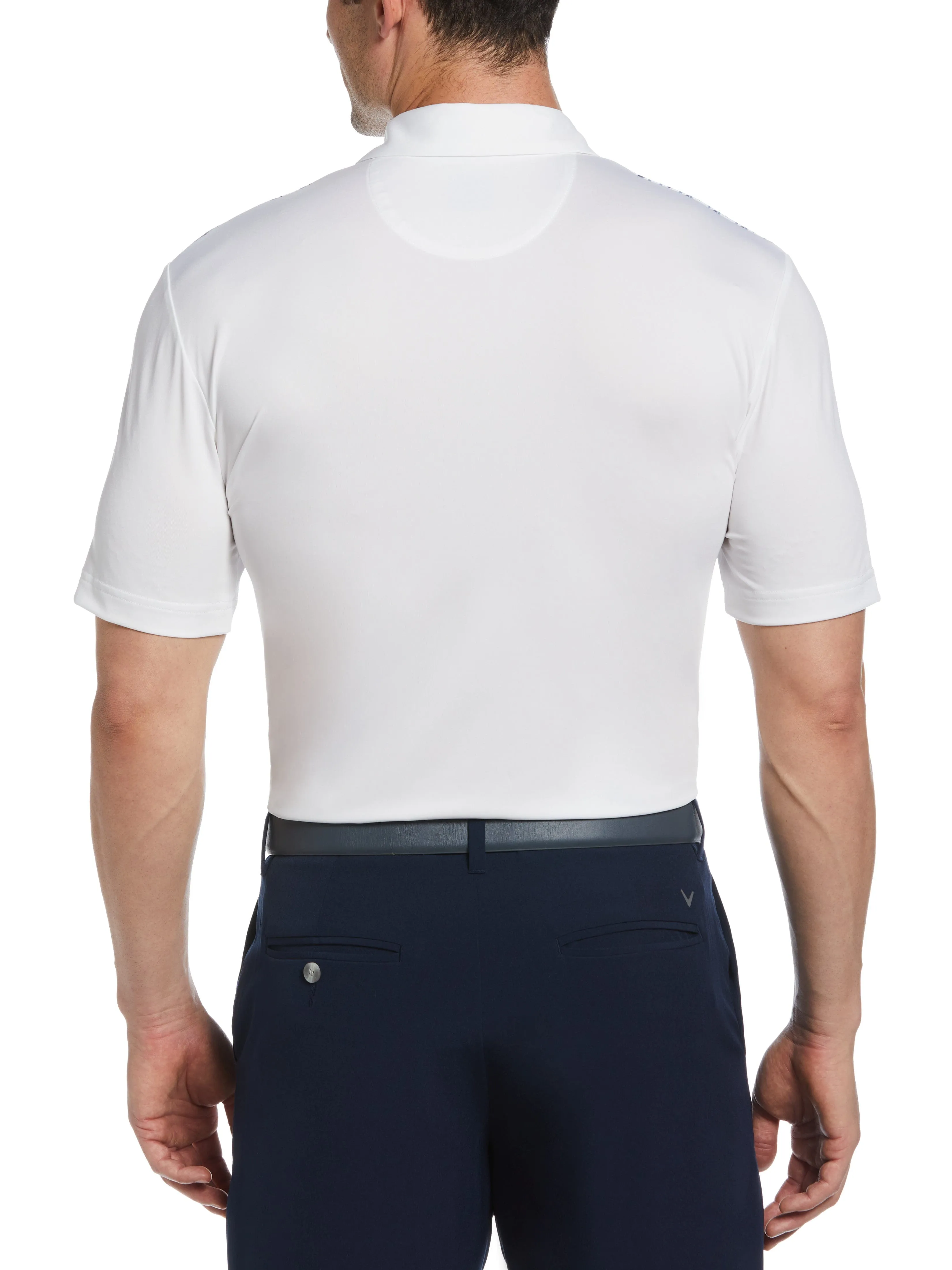 Mens Geo Gradient Print Golf Polo