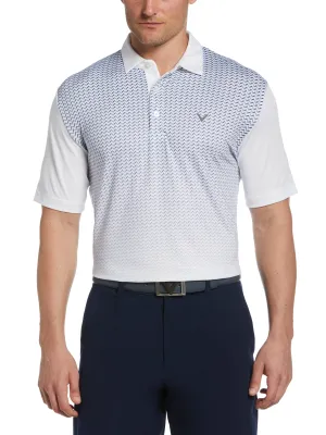 Mens Geo Gradient Print Golf Polo