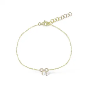 Mini Bow Diamond Pavé Bracelet
