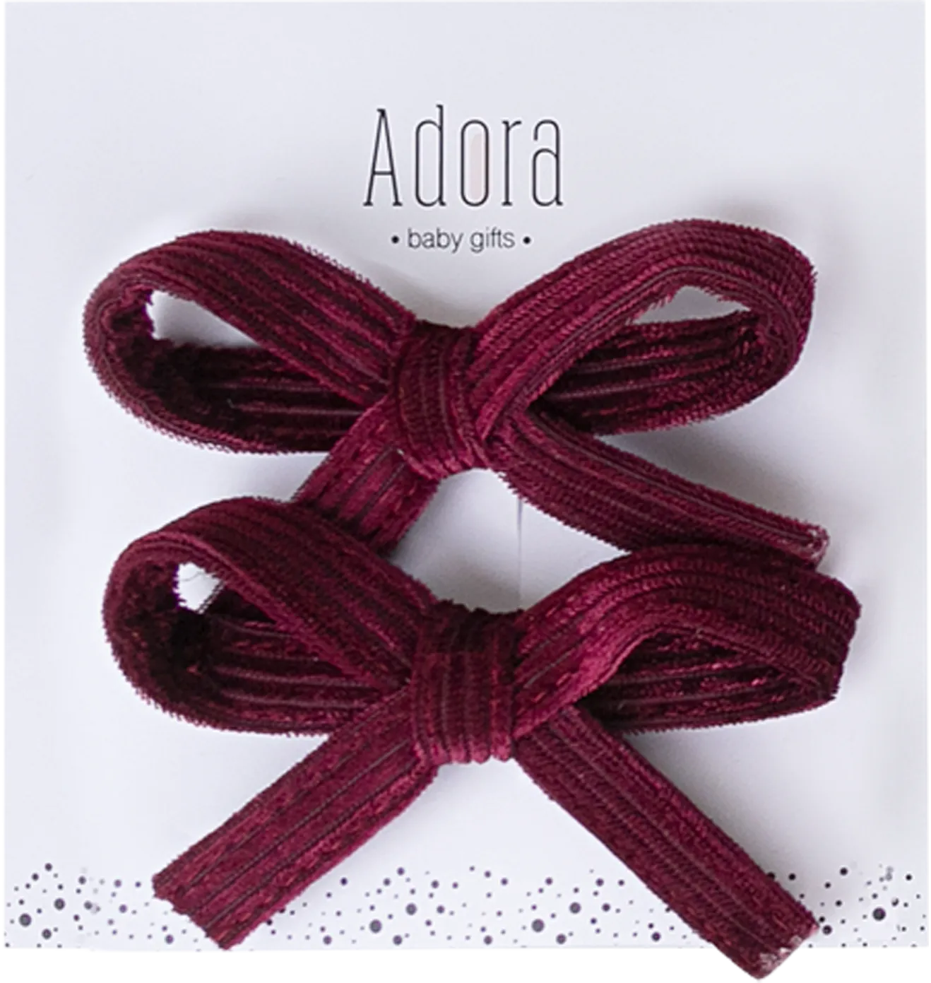 Mini Corduroy Bow Clips Set by Adora