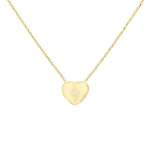 Mini CZ Lightning X Heart Necklace