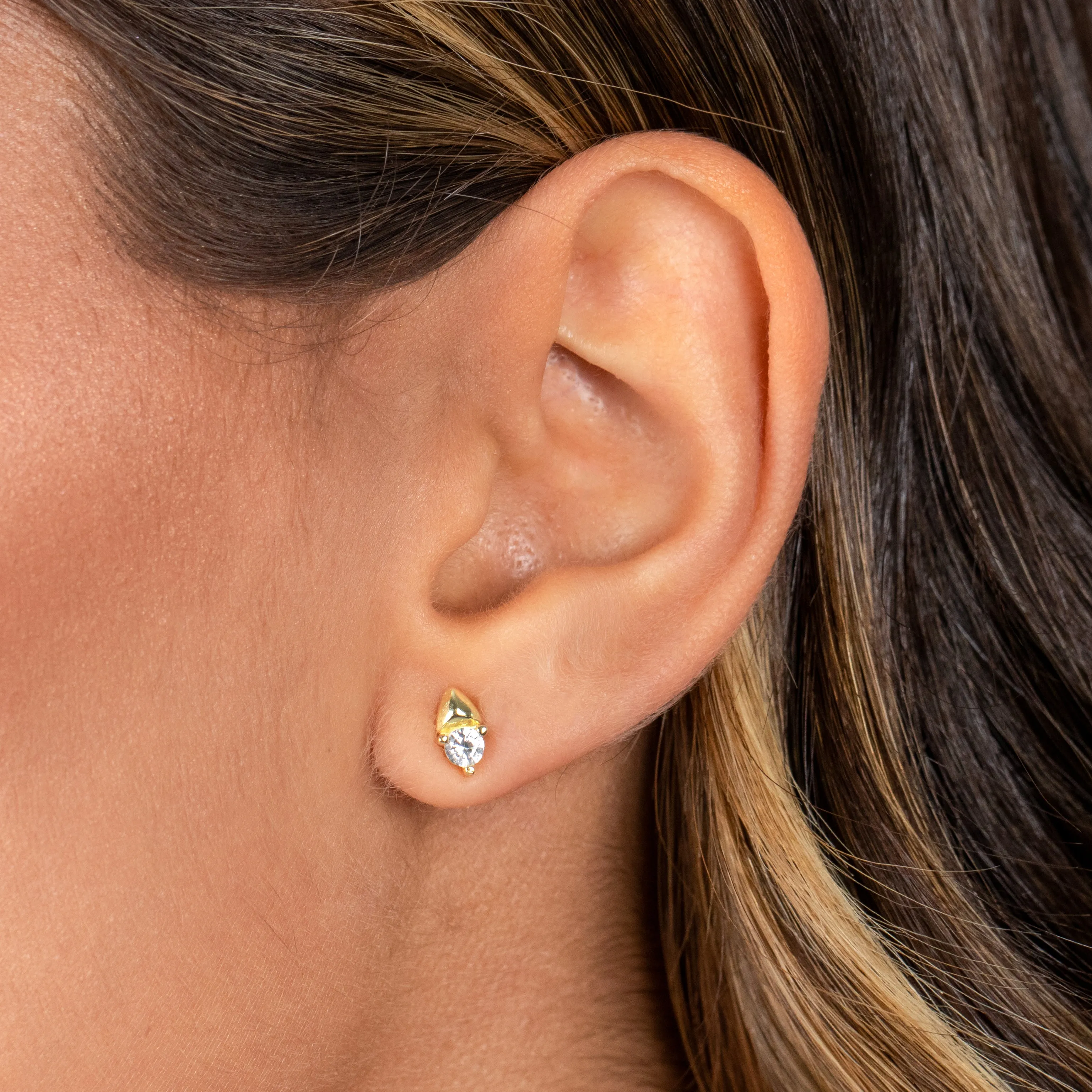 Mini CZ/Solid Stud Earring