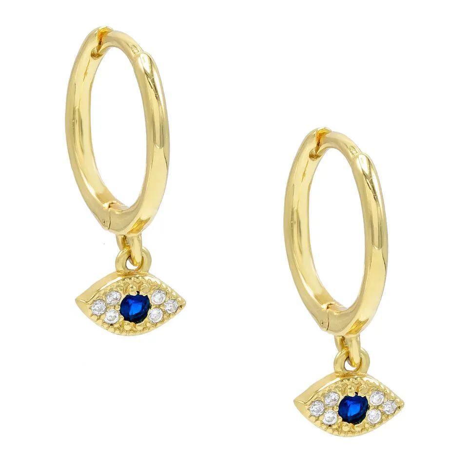 Mini Evil Eye Huggie Earring