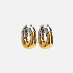 Mini Organic Hoops, Mixed Metal