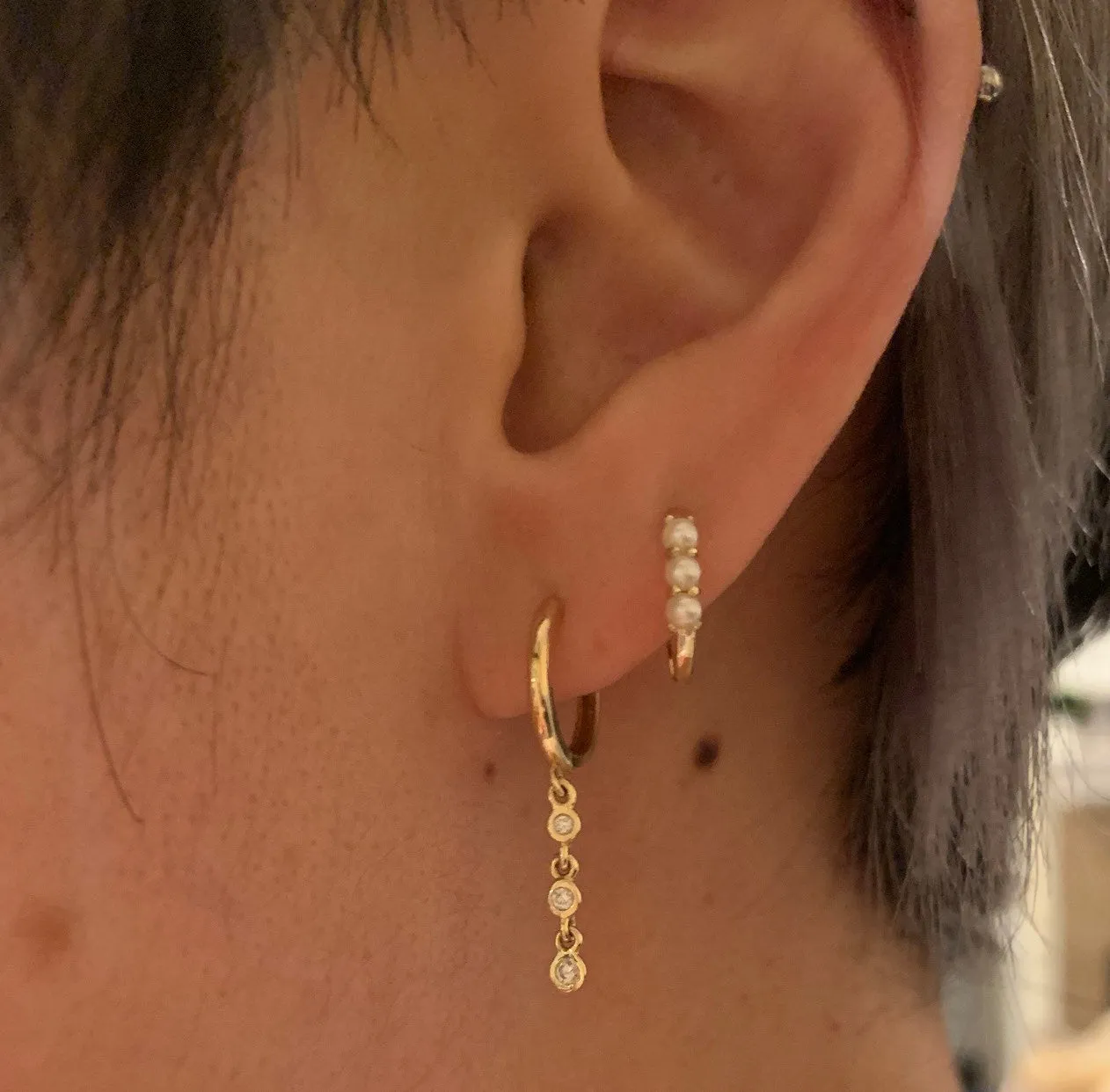 Mini Pearl Hoop