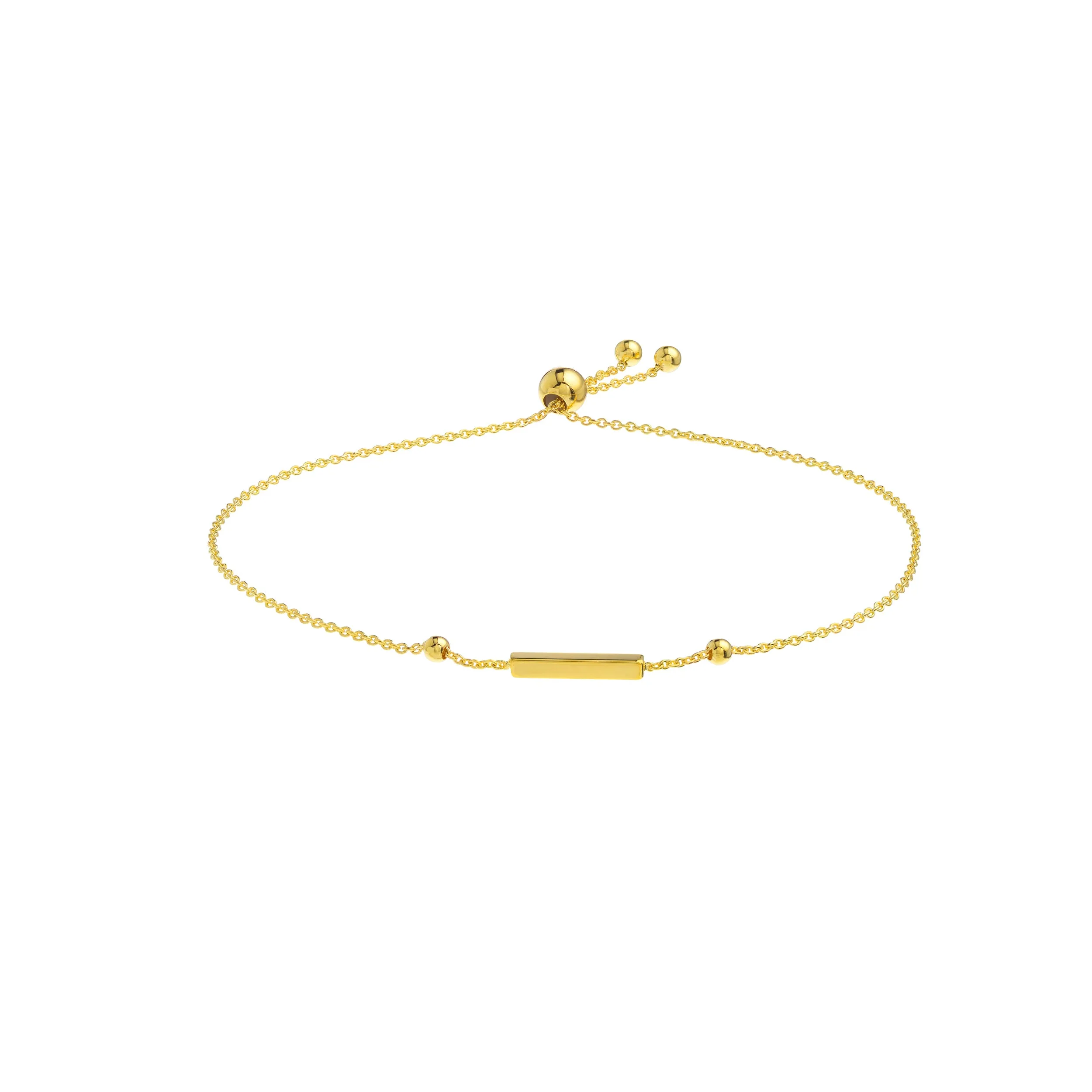 Mini Sliding Bar and Bead Bolo Bracelet