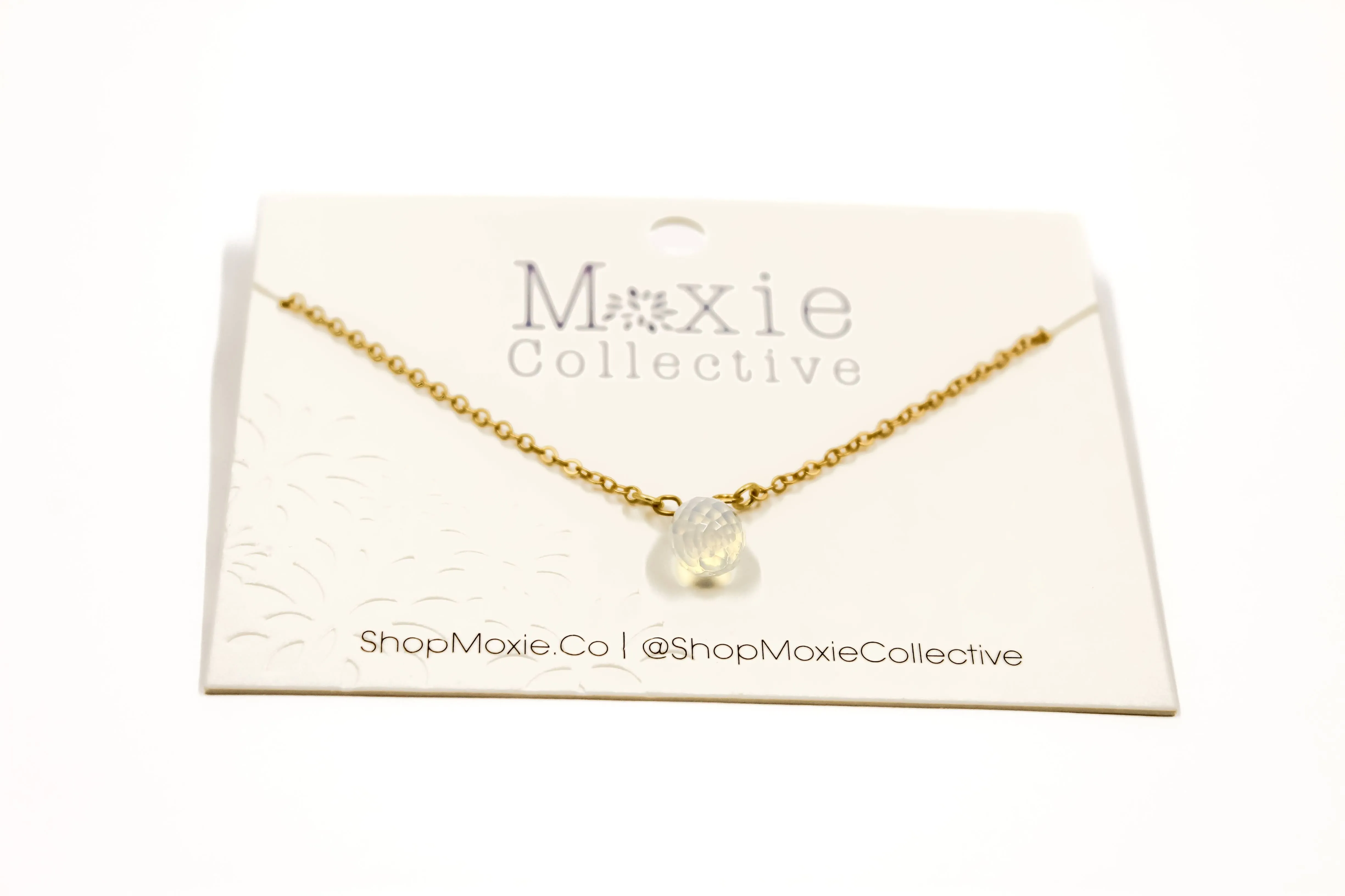Mini Teardrop Moonstone Necklace