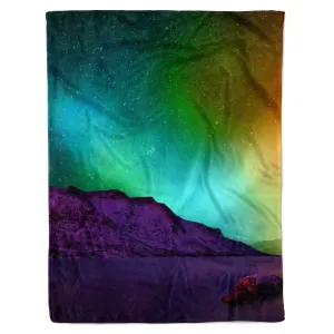 Minty Northern Lights Fleece Blanket