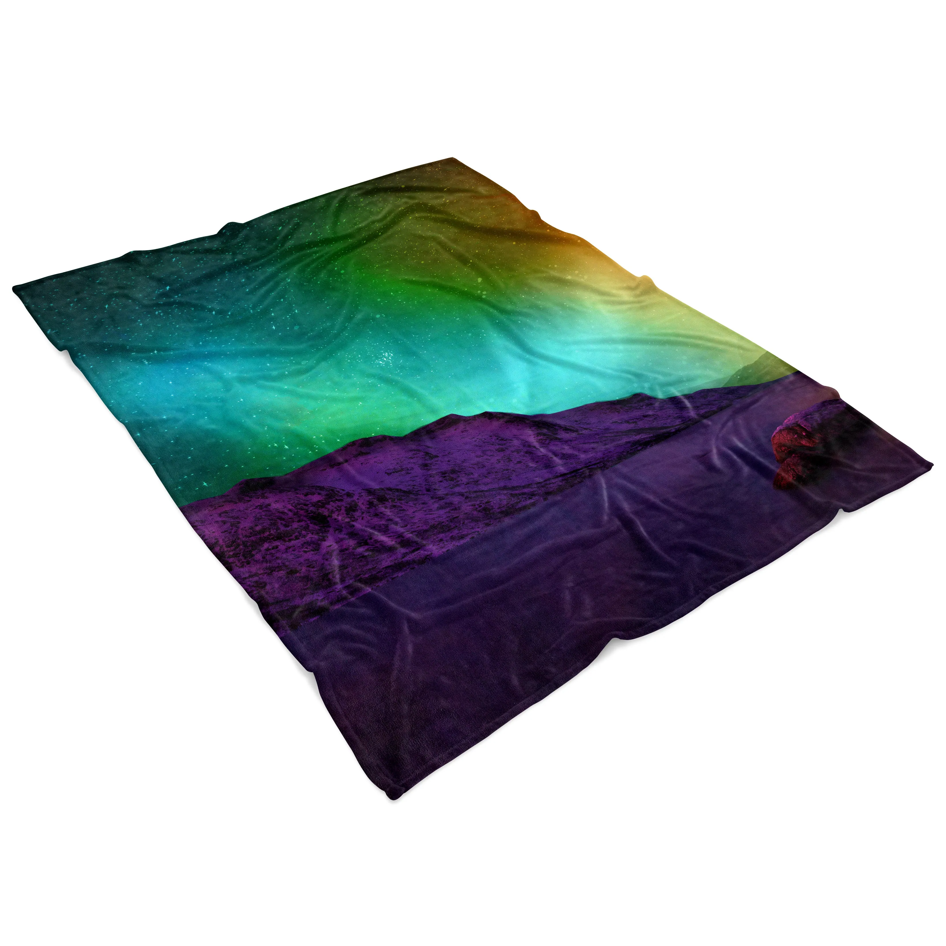 Minty Northern Lights Fleece Blanket