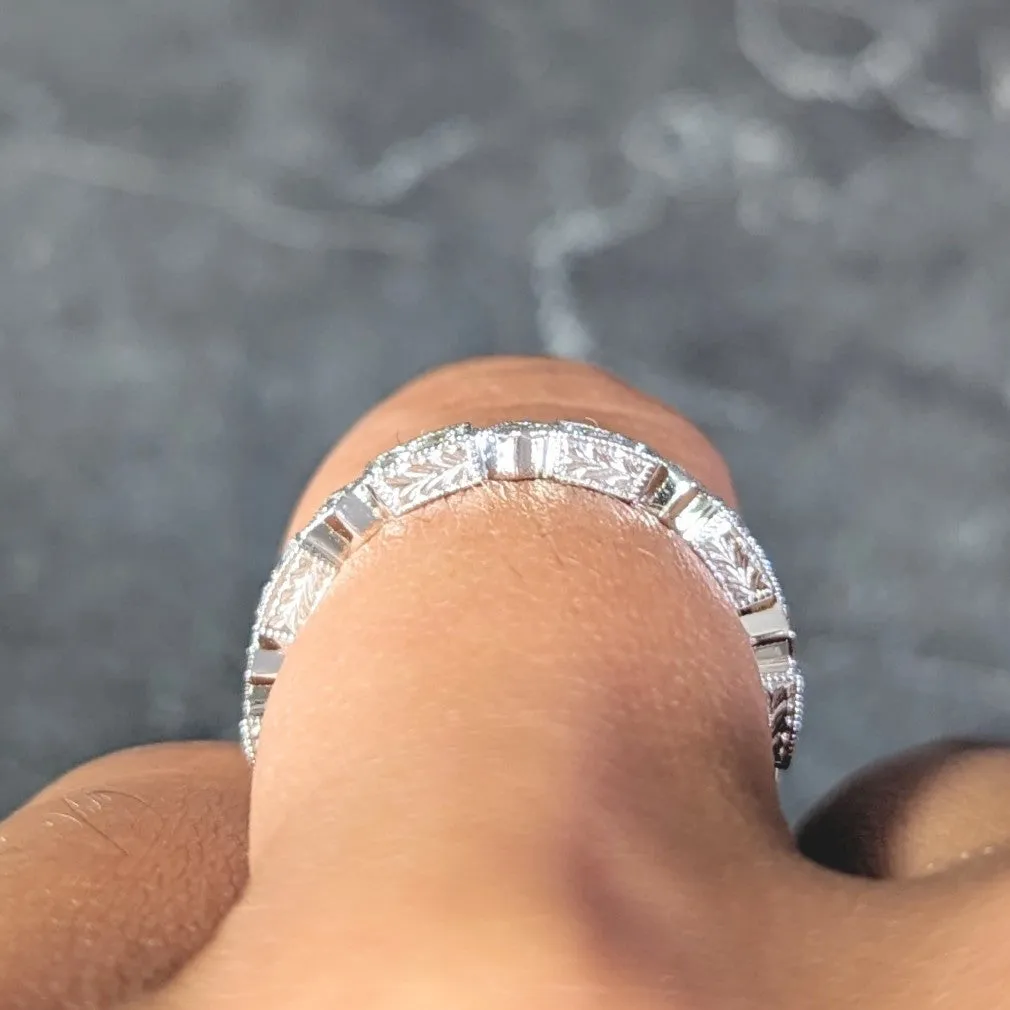Modern 0.31 CTW Diamond 18 Karat White Gold Geometric Stacking Band Ring