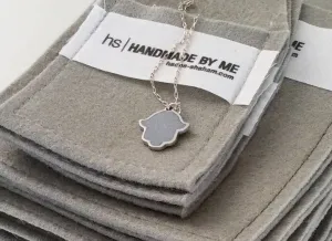 Modern Judaica Silver Hamsa Necklace