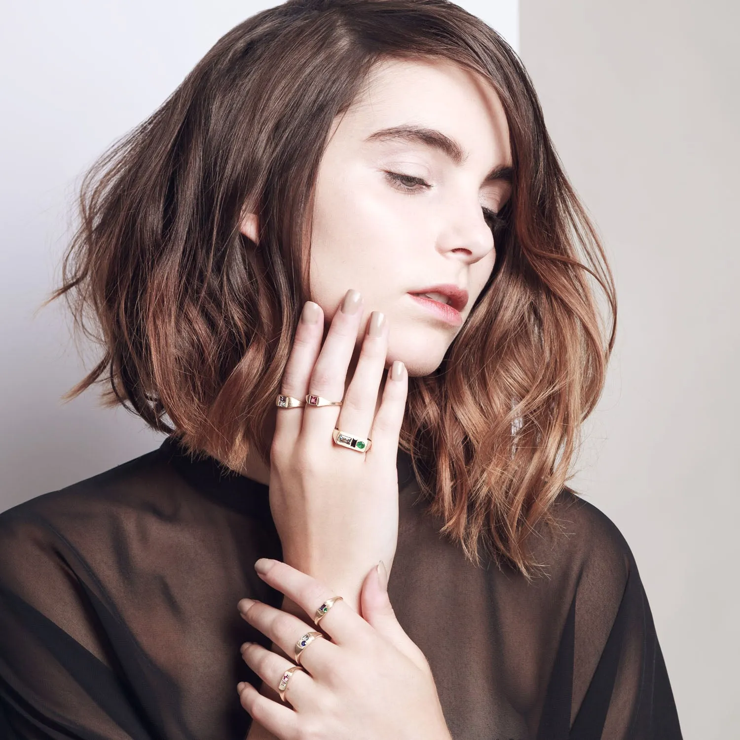 Modernist Signet Ring - Round and Square