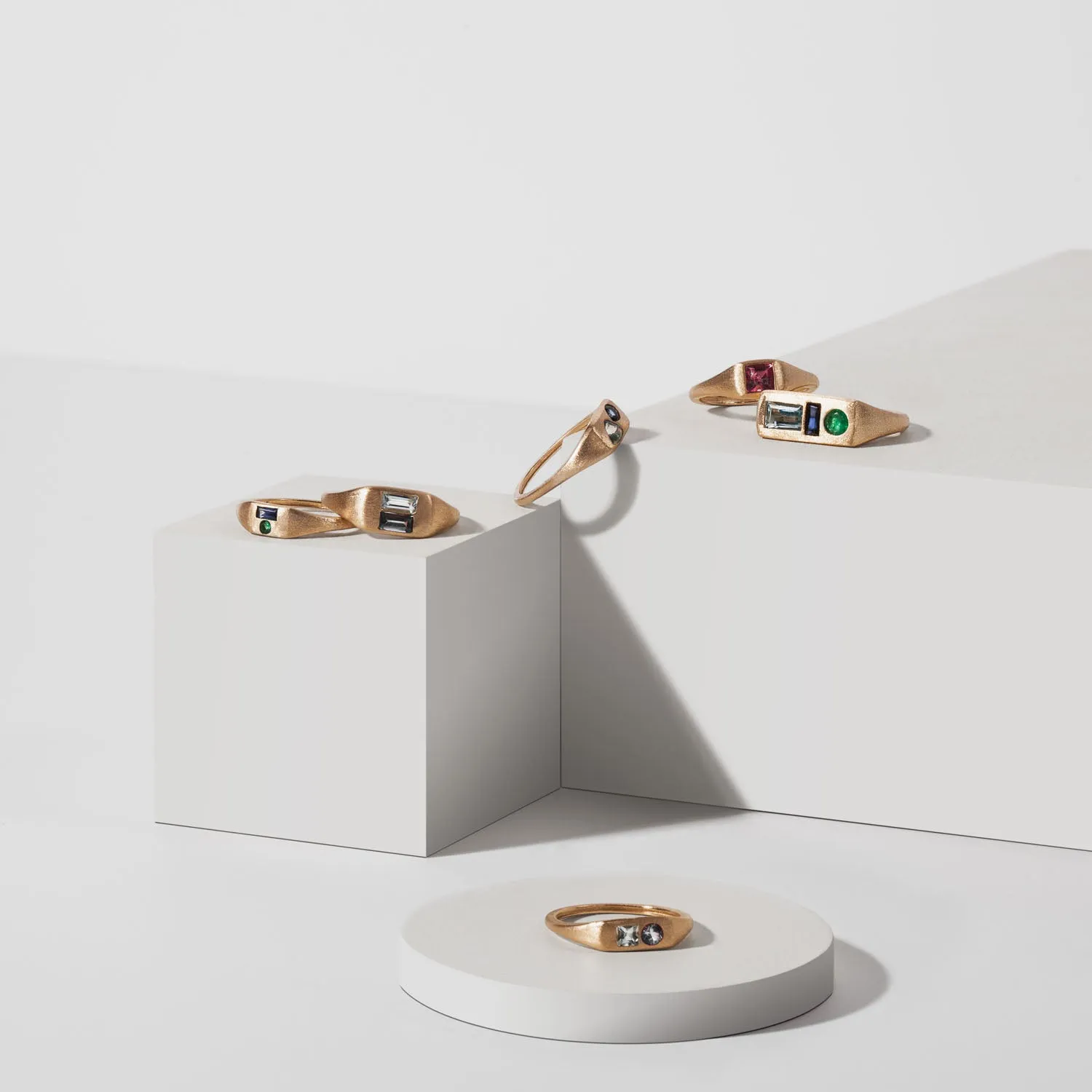 Modernist Signet Ring - Round and Square