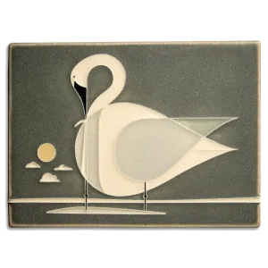 Motawi Tileworks - 6"x 8" Tile - Trumpeter Swan (Grey) #6870