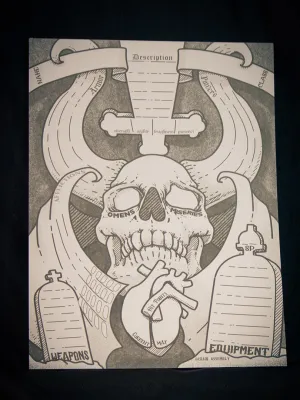 Mörk Borg Character Sheets Pad
