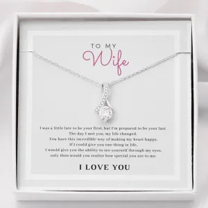My heart is happy-Alluring Beauty Solitaire Necklace for Wife