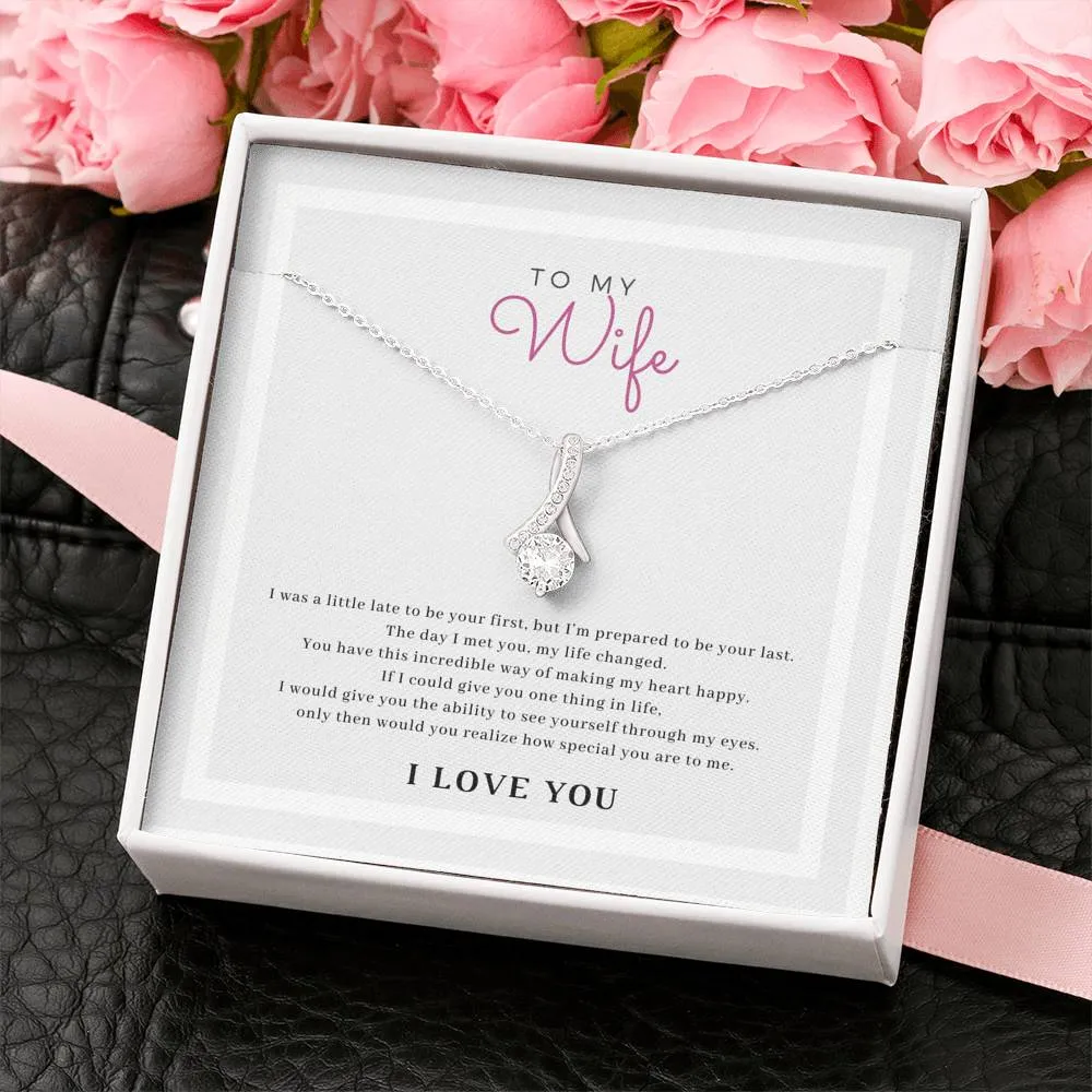 My heart is happy-Alluring Beauty Solitaire Necklace for Wife