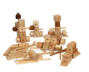 Natural Wood Construction Set