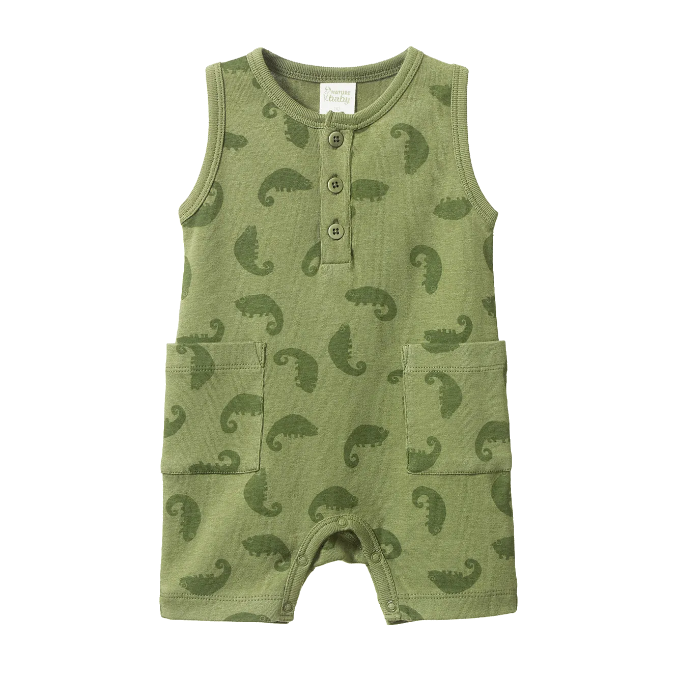 NATURE BABY CAMPER SUIT CHAMELEON PRINT