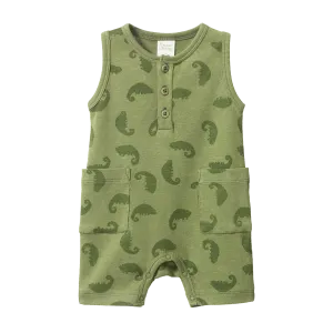 NATURE BABY CAMPER SUIT CHAMELEON PRINT