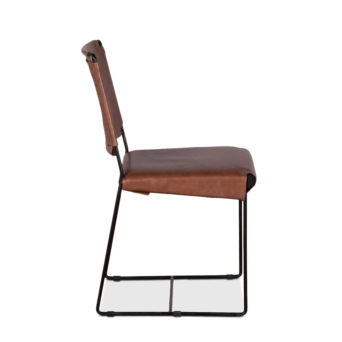 New York Tobacco Leather Dining Chair