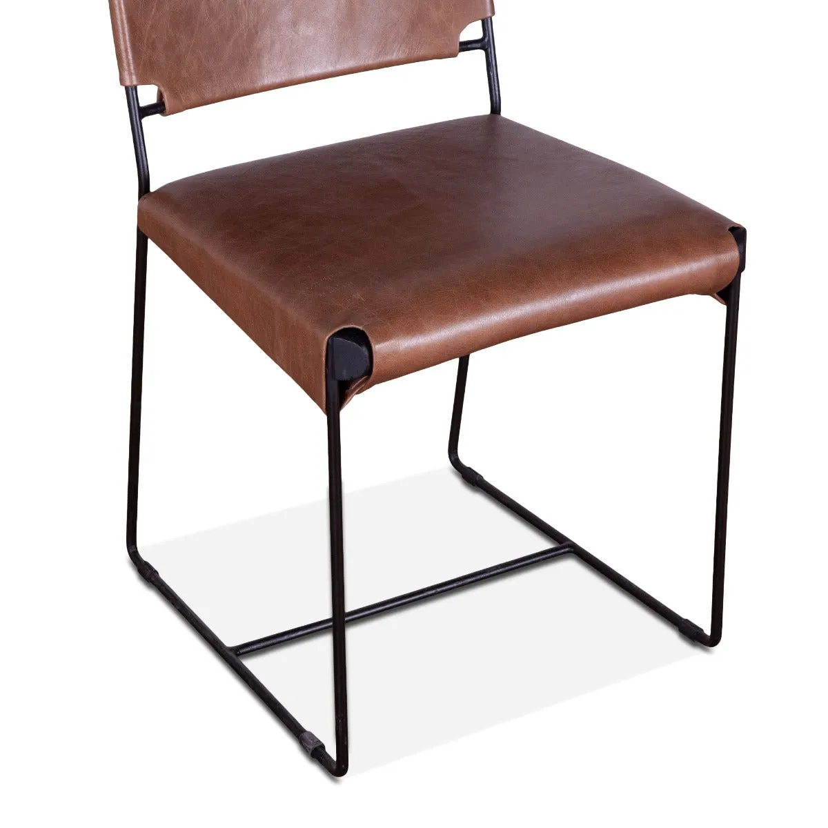 New York Tobacco Leather Dining Chair