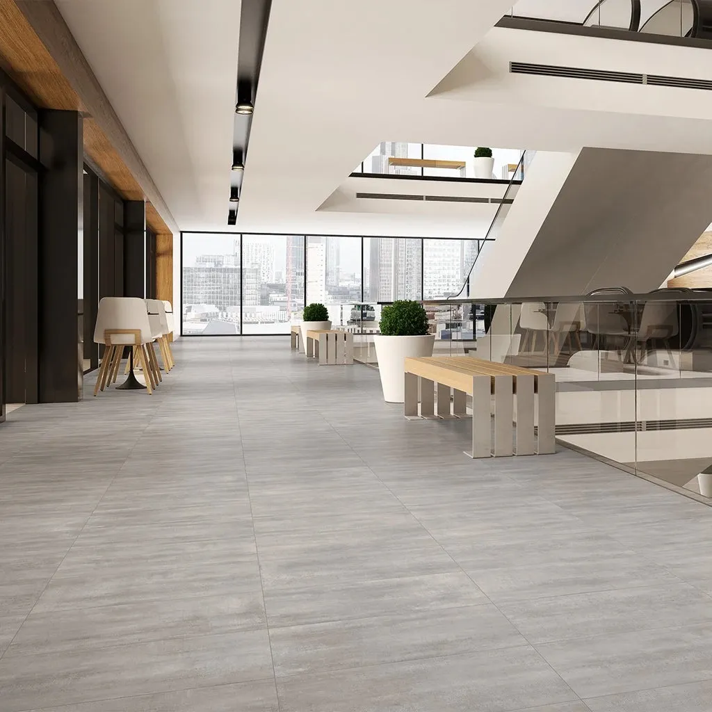 Nolita Gris Floor Tile - Wall Or Floor Mount - 24 x 48" Porcelain/Grey - Piece : 7.75 SqFt = $ 4.92 / Box: 15.50 Sqft = $ 77.00 - Pieces Per Box: 2 Units