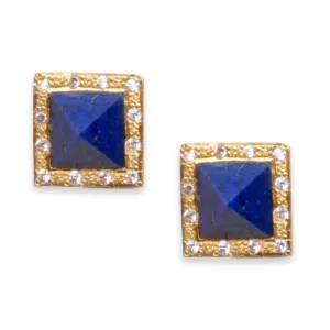 Nubia Natural Stone Pyramid Stud Earrings