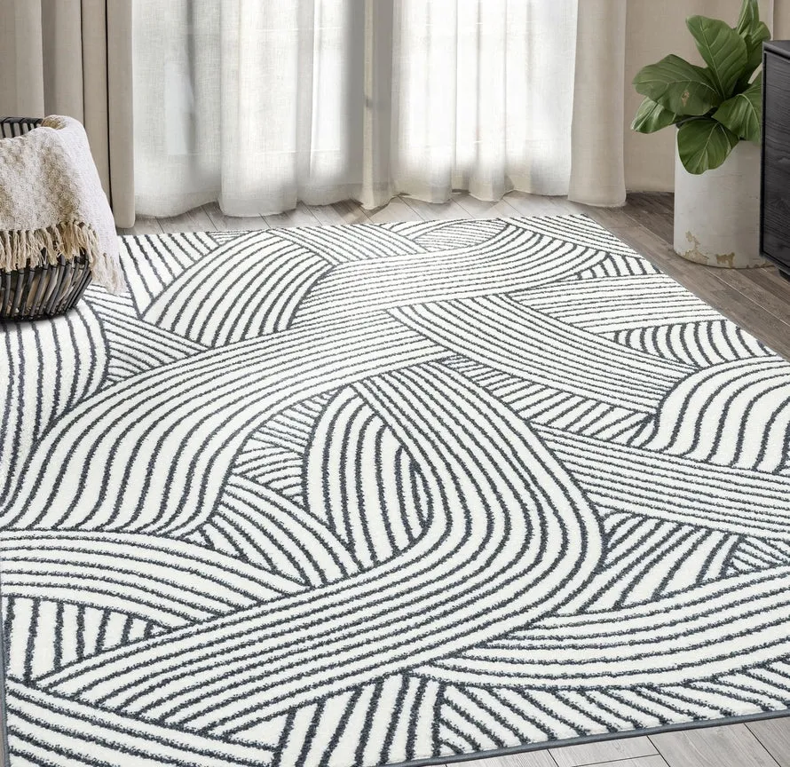 NUEVO MODERN LINED RUG 6'X9'