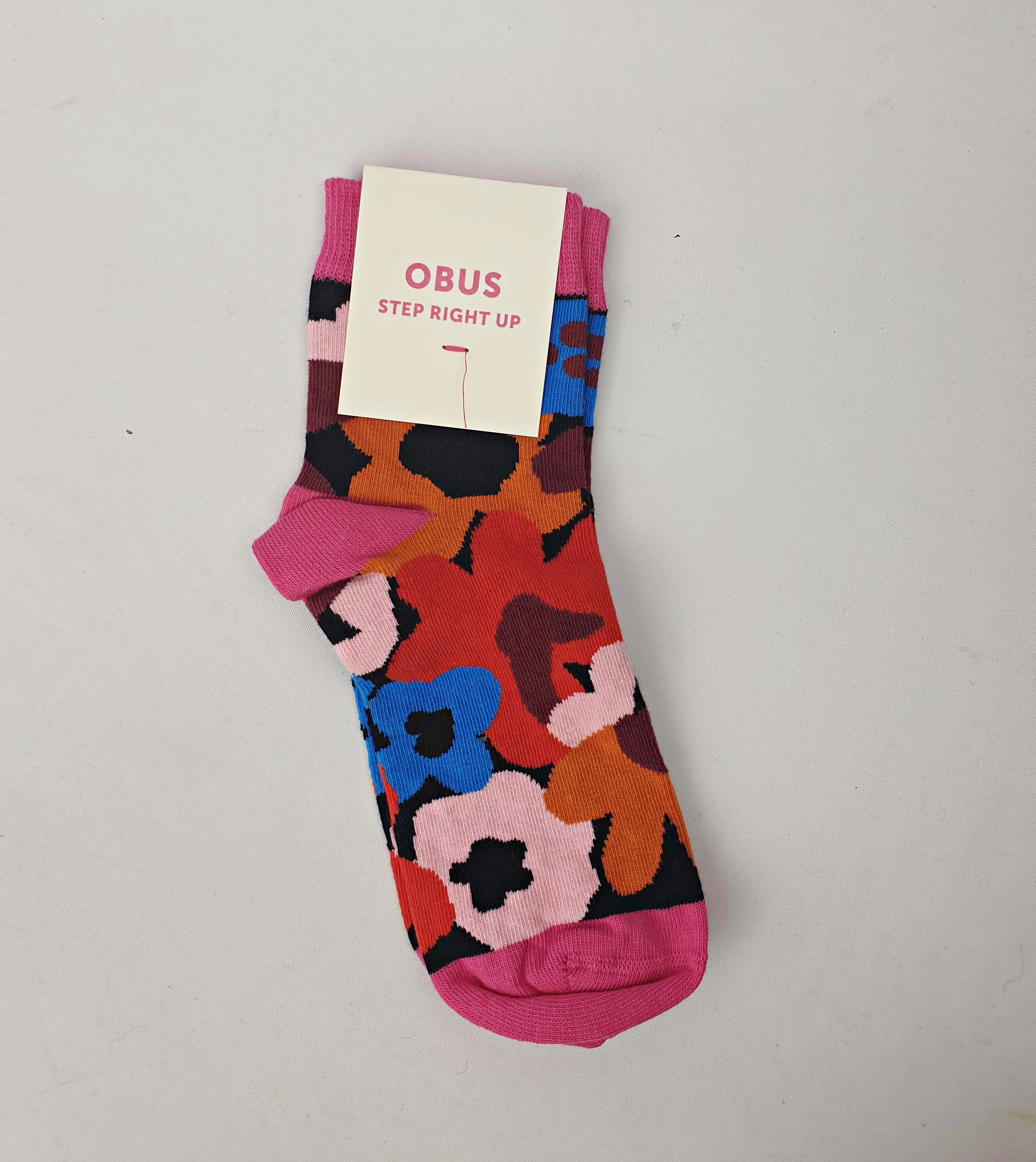 Obus pink-based "force of nature" socks