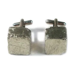 One-Of-A-Kind Raw-Cut Peruvian Pyrite Cufflinks