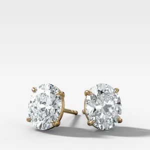 Oval Cut Single Point Prong Studs