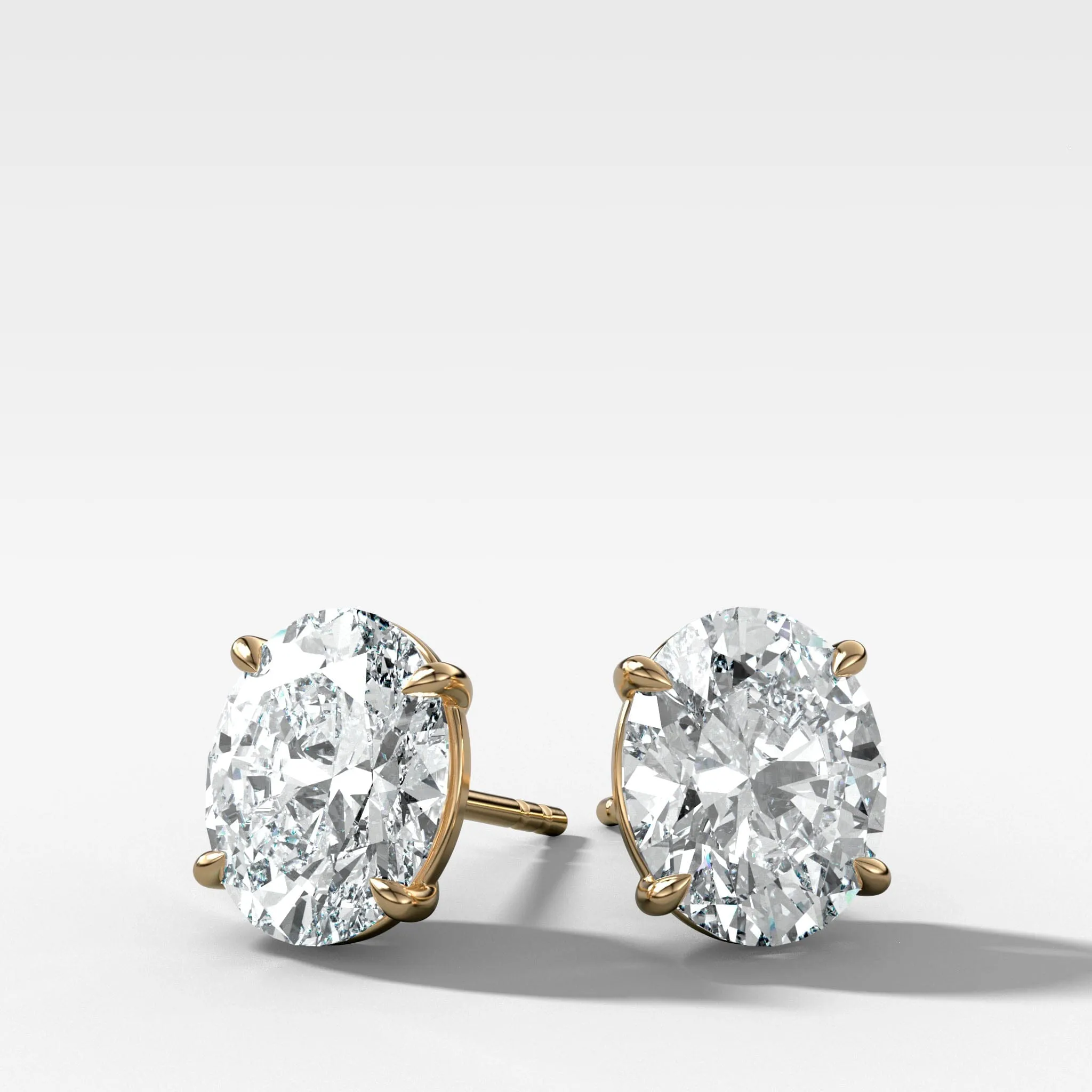 Oval Cut Single Point Prong Studs