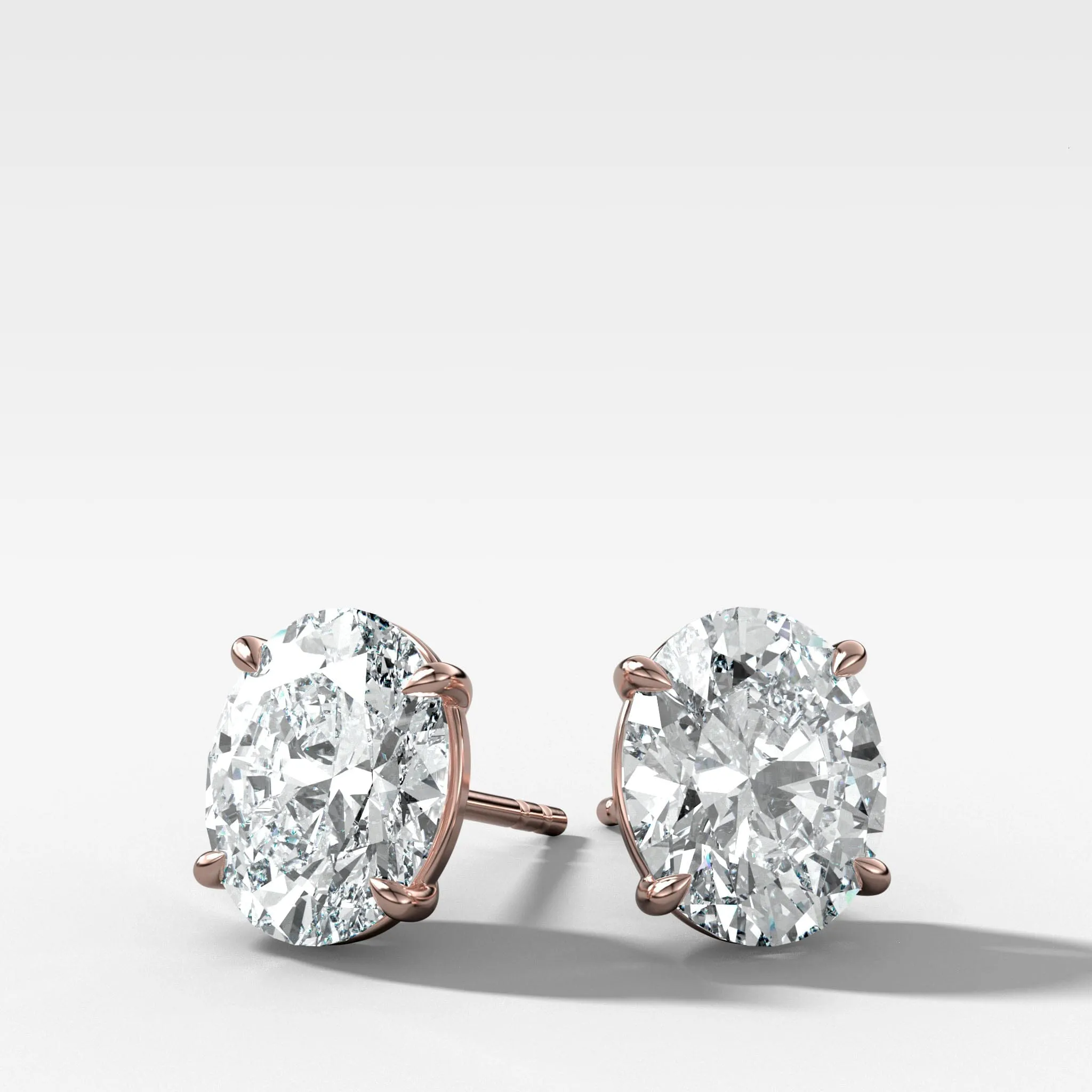 Oval Cut Single Point Prong Studs