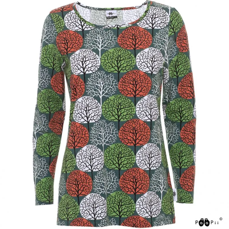 PaaPii Ladies Aava Seasons Top - Green/Rust
