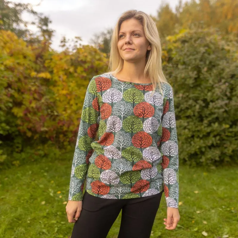 PaaPii Ladies Aava Seasons Top - Green/Rust