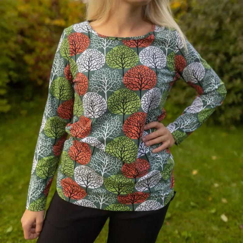 PaaPii Ladies Aava Seasons Top - Green/Rust