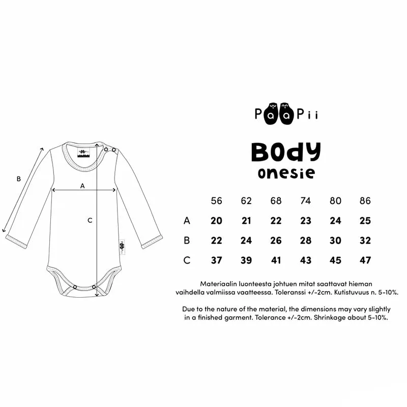 PaaPii Morning Bodysuit - Long Sleeve - Light Pink/Green