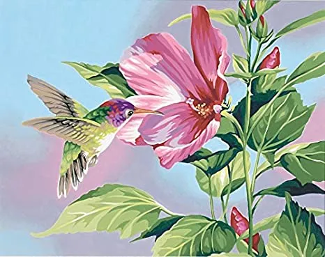 Paintworks® Hibiscus & Hummingbird Paint-by-Number Kit