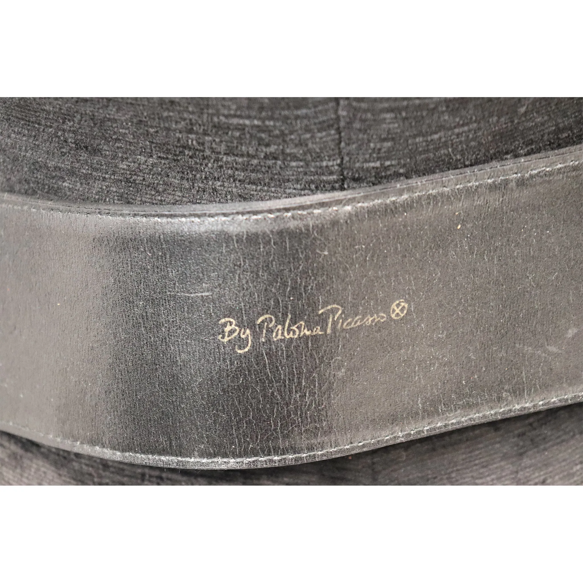 Palsha Picasso Black Satin and Gold Buckle Belt