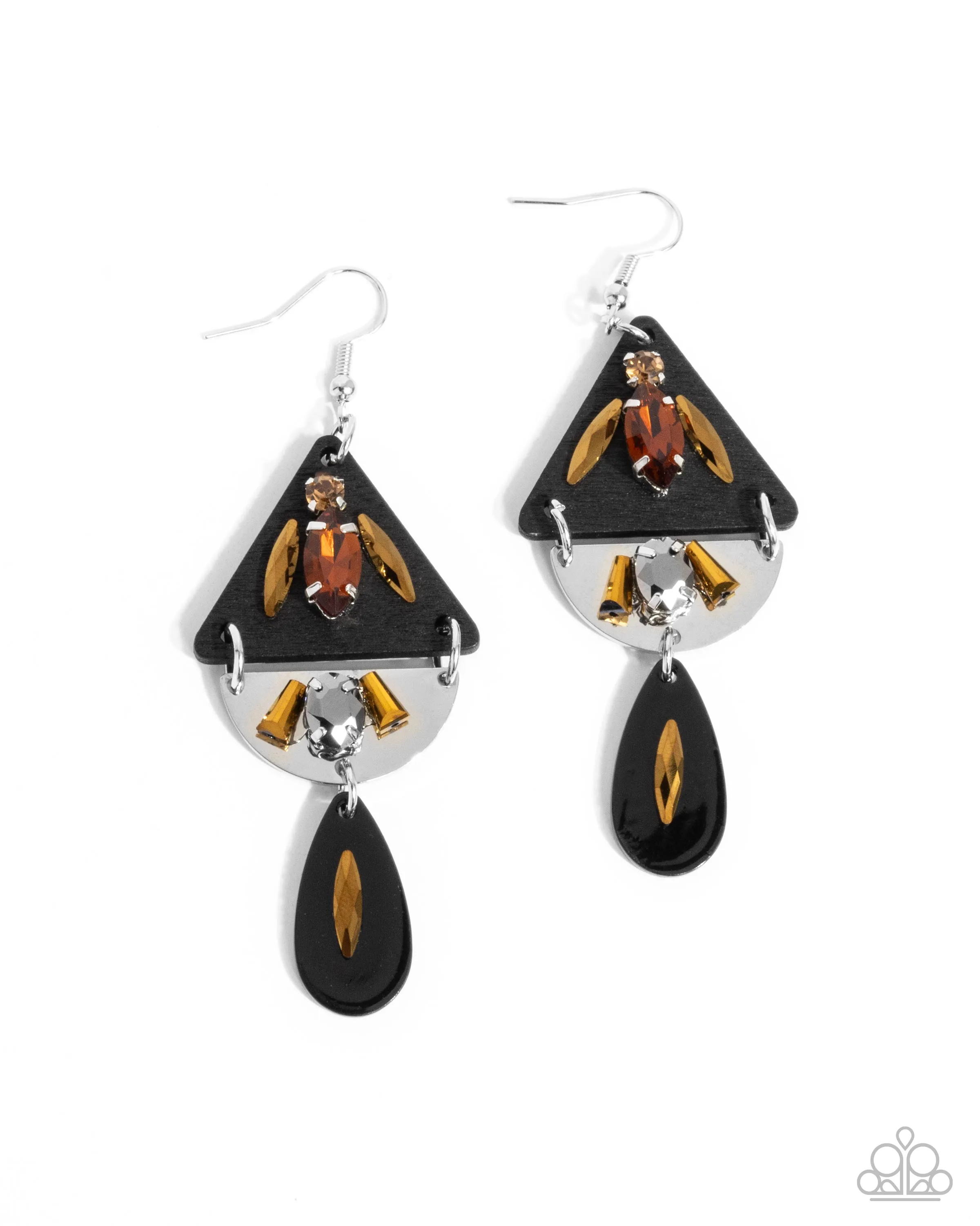 Paparazzi Abstract Articulation - Black Earrings