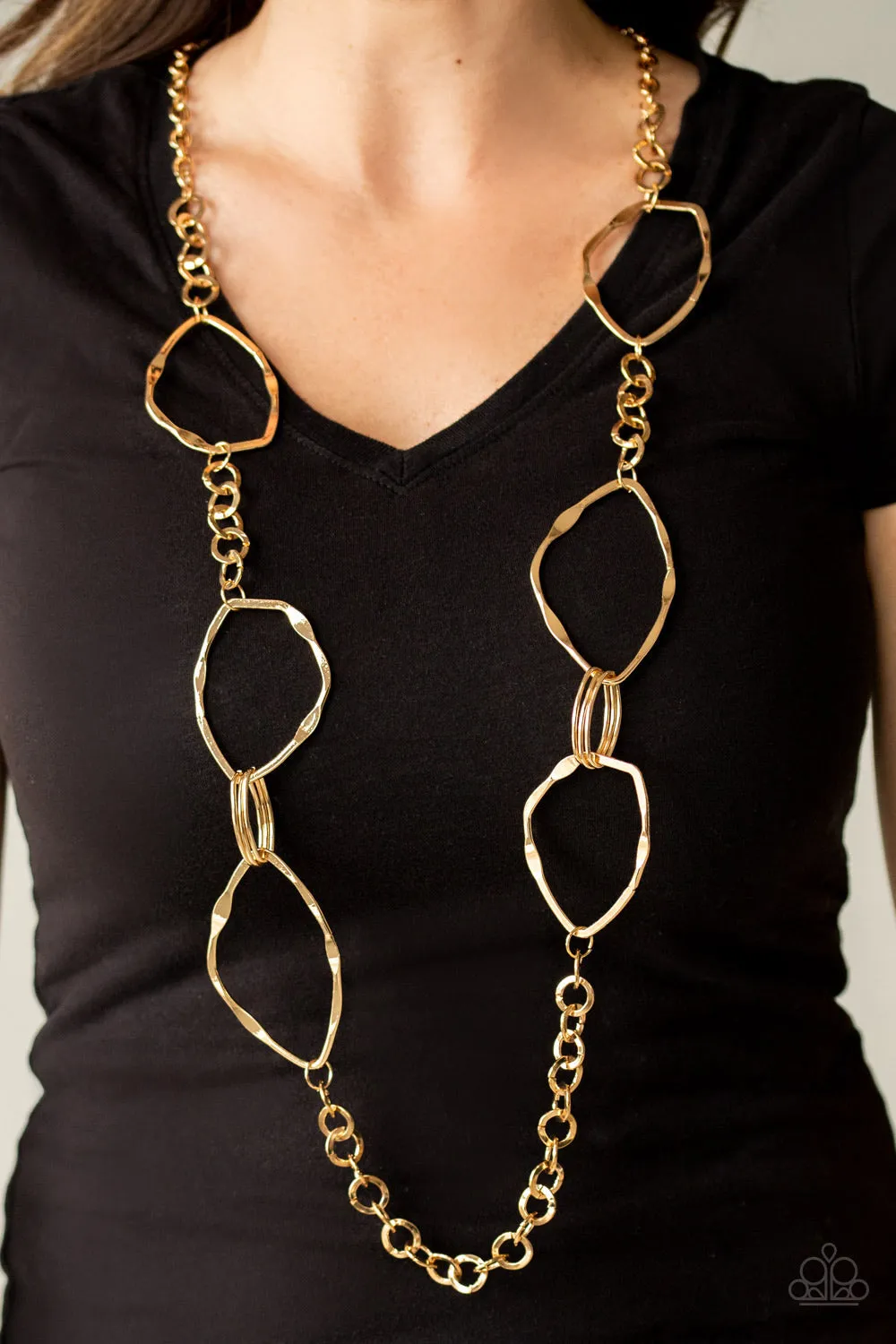 Paparazzi Abstract Artifact Necklace Gold