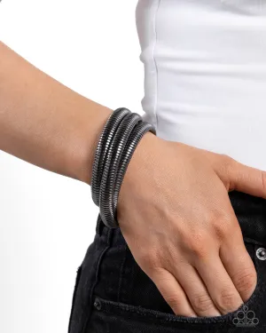 Paparazzi Charismatic Coils - Black Bracelet