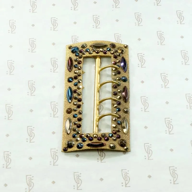 Parti Colored Cut Steel Victorian Belt Buckle