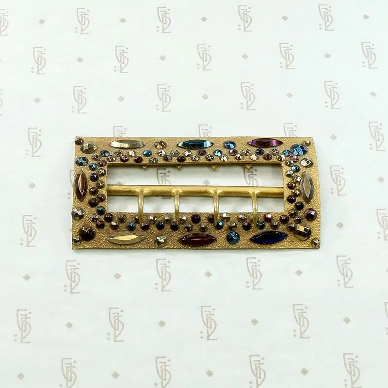 Parti Colored Cut Steel Victorian Belt Buckle