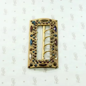 Parti Colored Cut Steel Victorian Belt Buckle