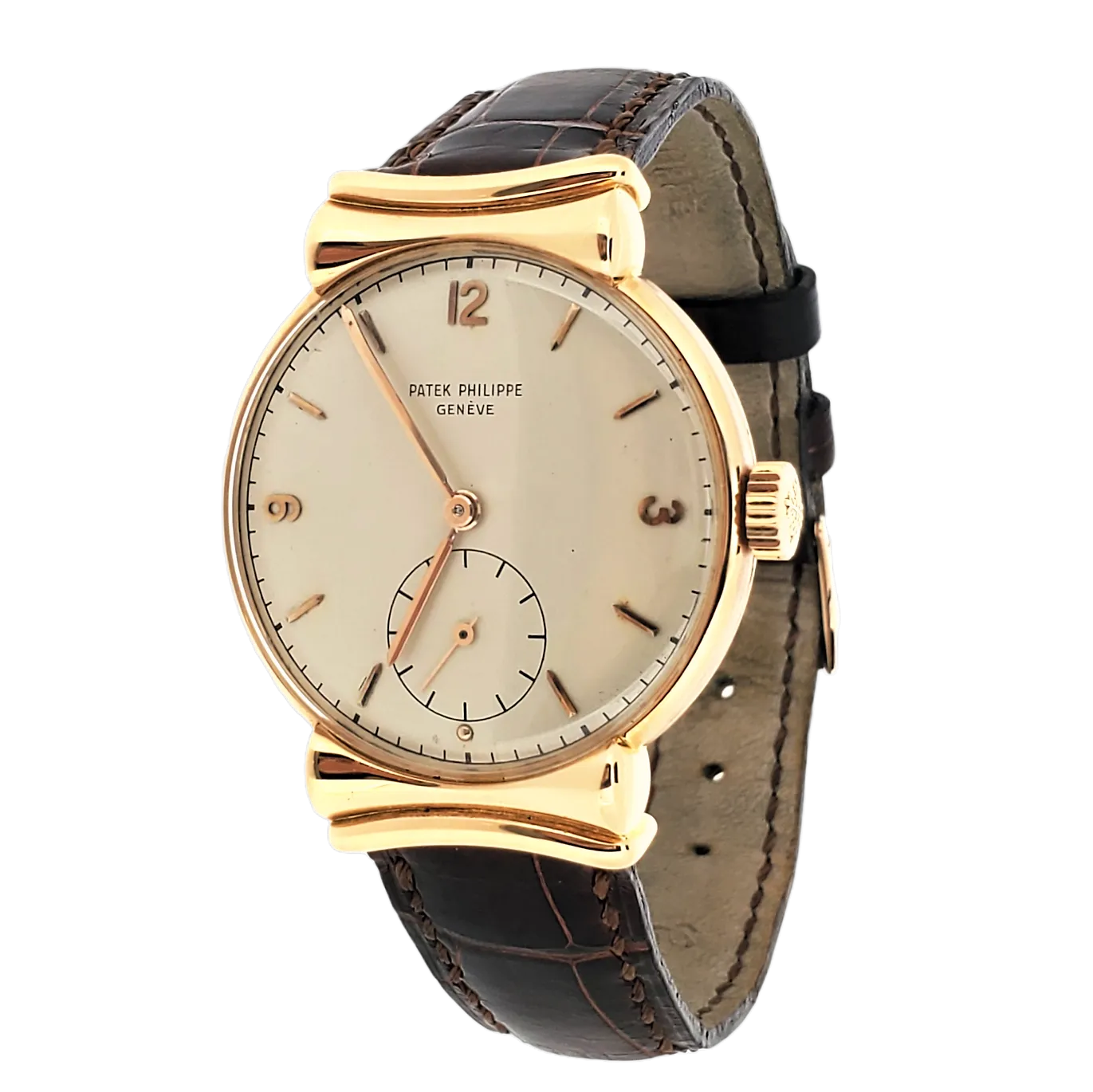 Patek Philippe 1585 Vintage Rose Gold Calatrava Watch with hooded lugs Circa. 1954