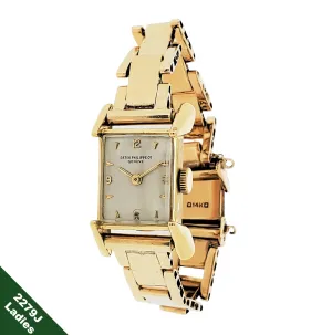 Patek Philippe 2279J Ladies Vintage Rectangular Watch With Rare Conical Luga Circa 1950