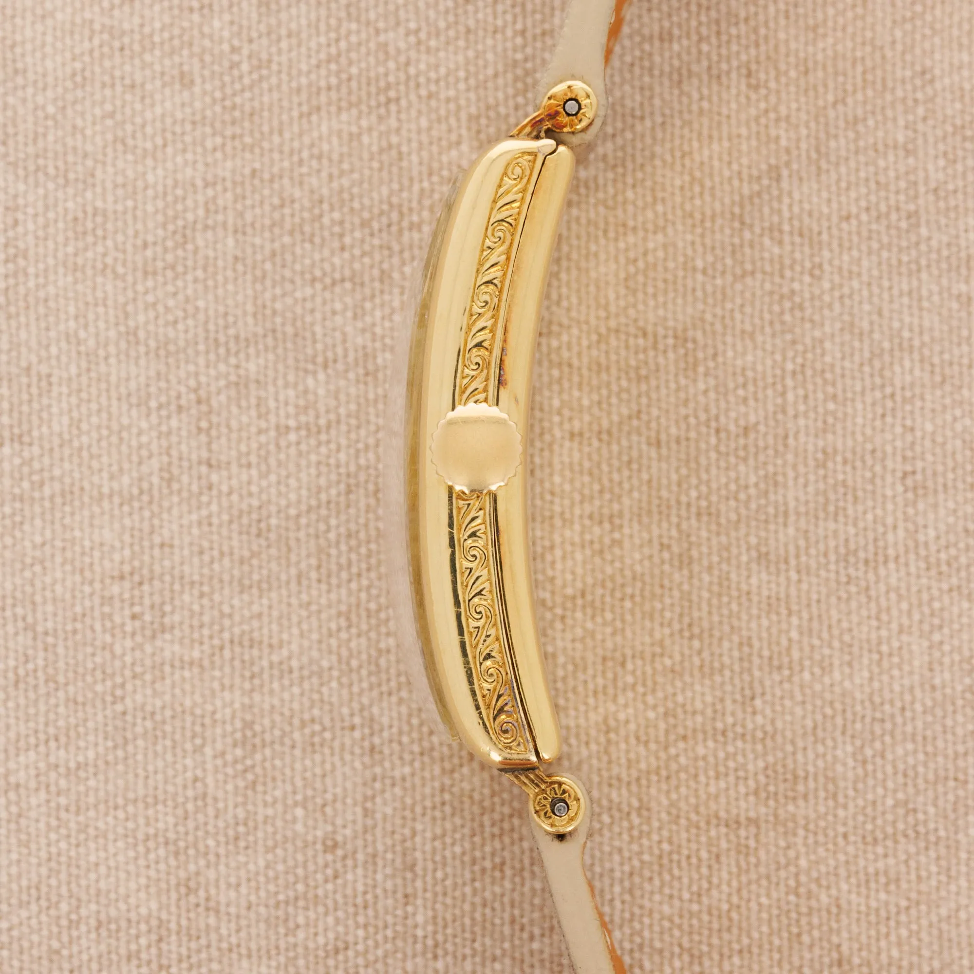 Patek Philippe Yellow Gold Rectangular Watch Ref. 10 with Remarkable Engraving Details