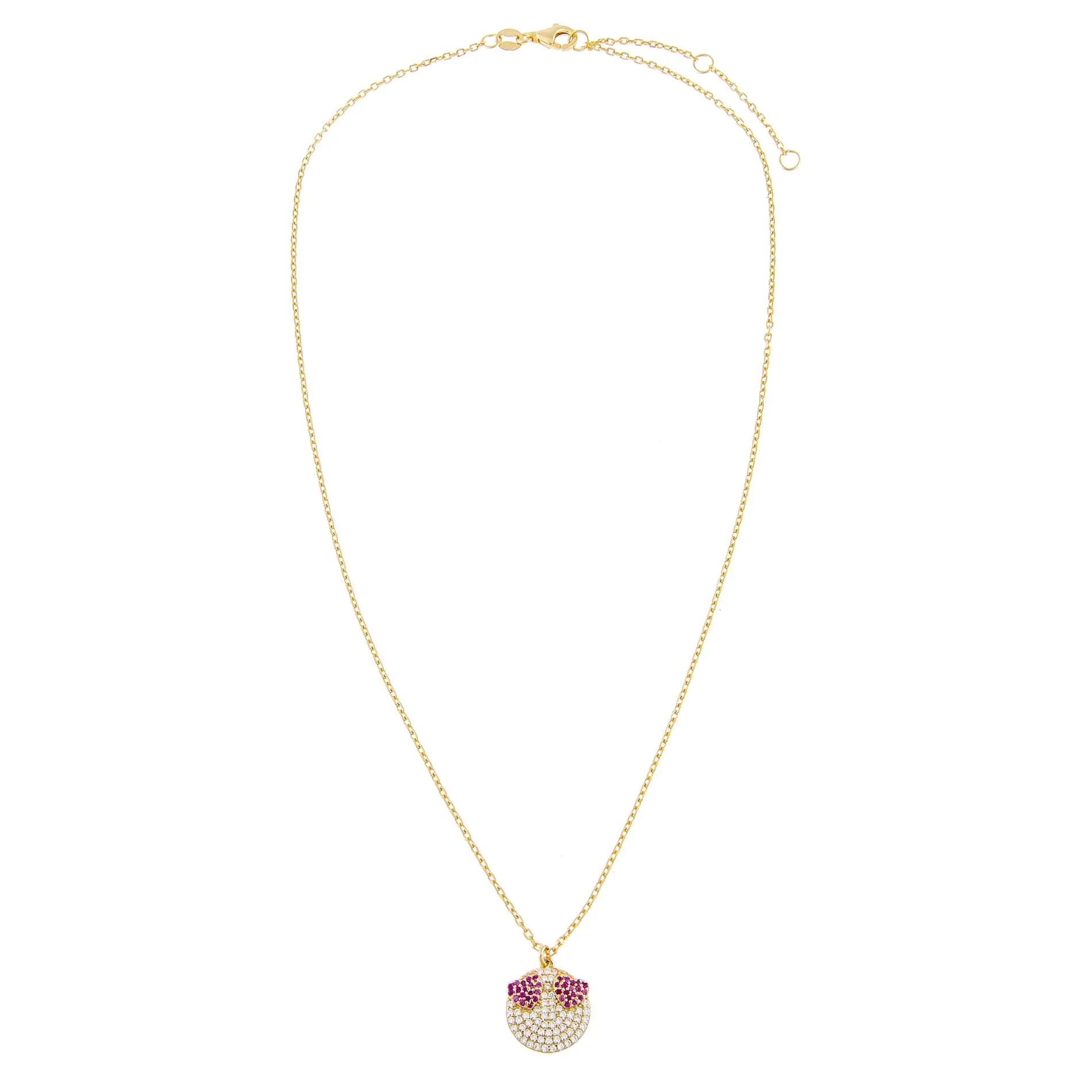 Pavé Heart Eyes Necklace